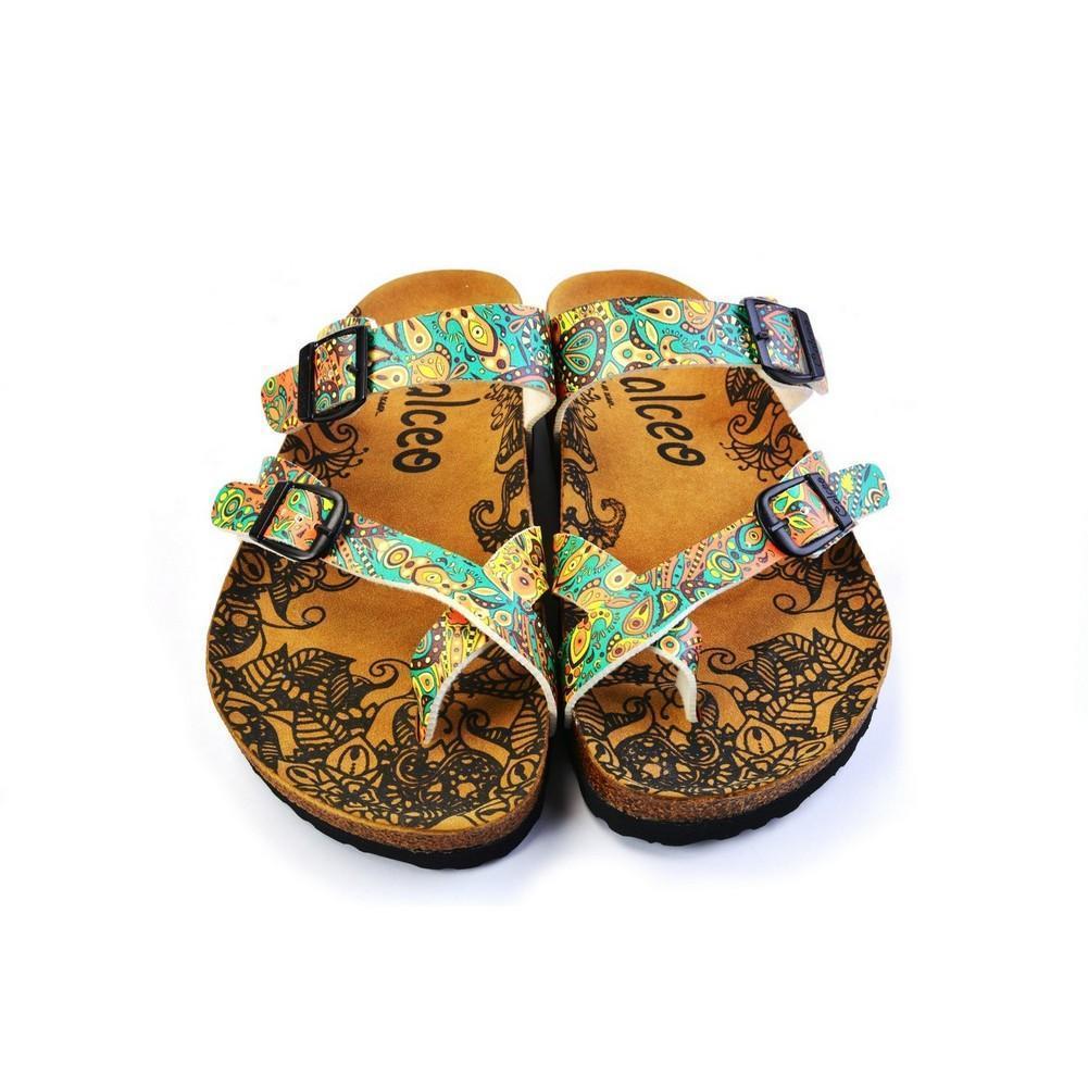 Blue & Orange Paisley Sandal CAL1011 (774931087456)