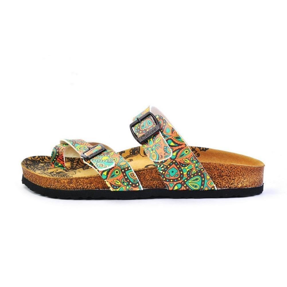 Blue & Orange Paisley Sandal CAL1011 (774931087456)