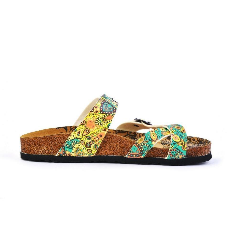 Blue & Orange Paisley Sandal CAL1011 (774931087456)