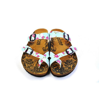 Blue & Pink Floral Sandal CAL1012 (774931251296)
