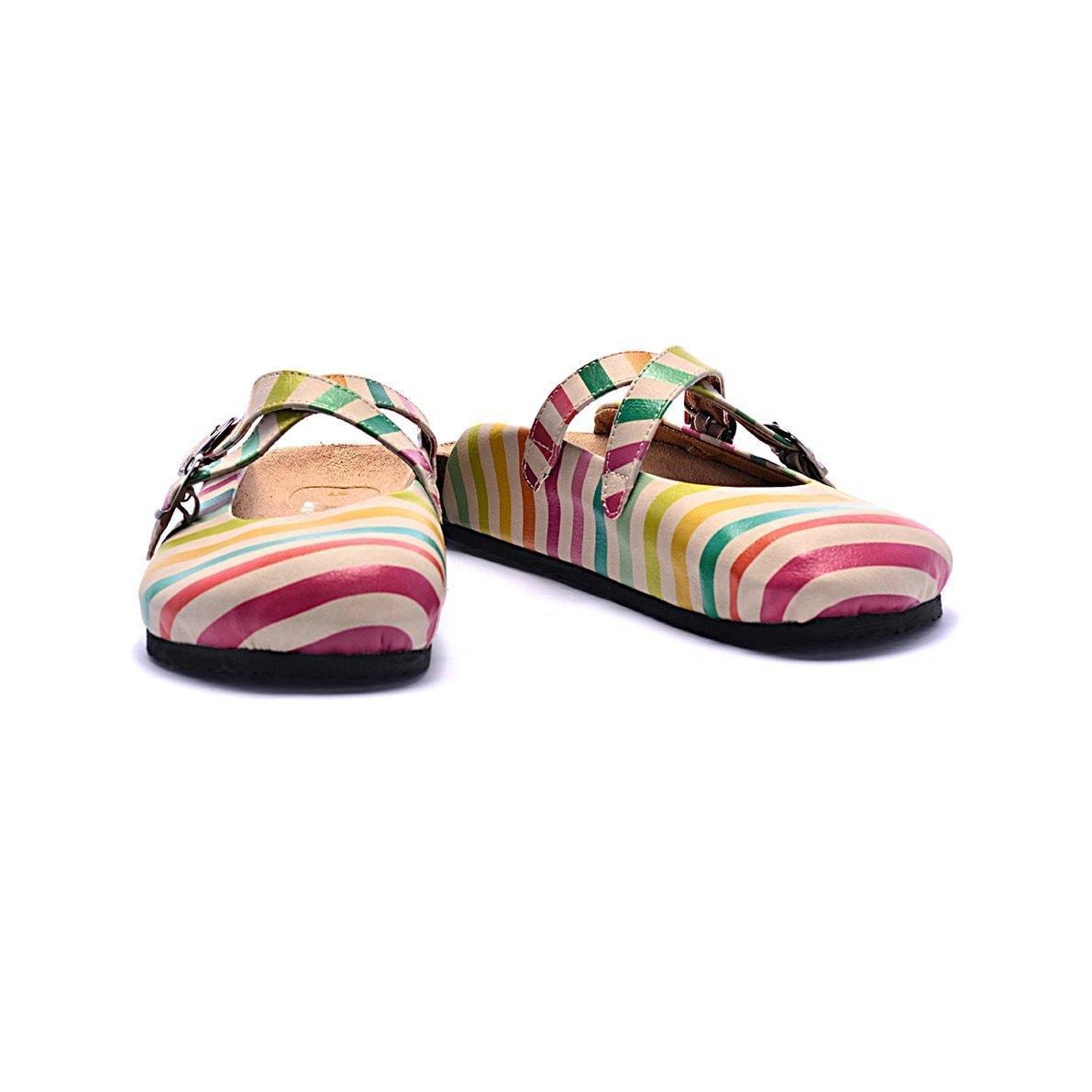 Pink & Yellow Stripe Clogs CAL102 (737683734624)