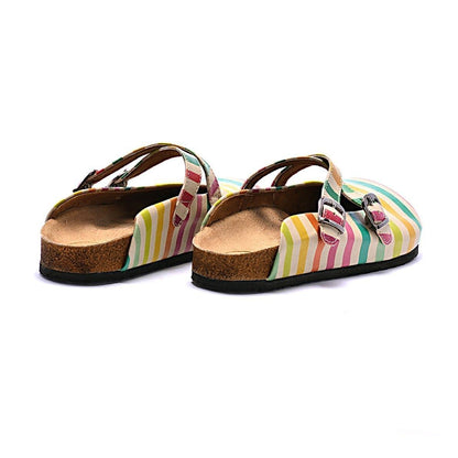 Pink & Yellow Stripe Clogs CAL102 (737683734624)