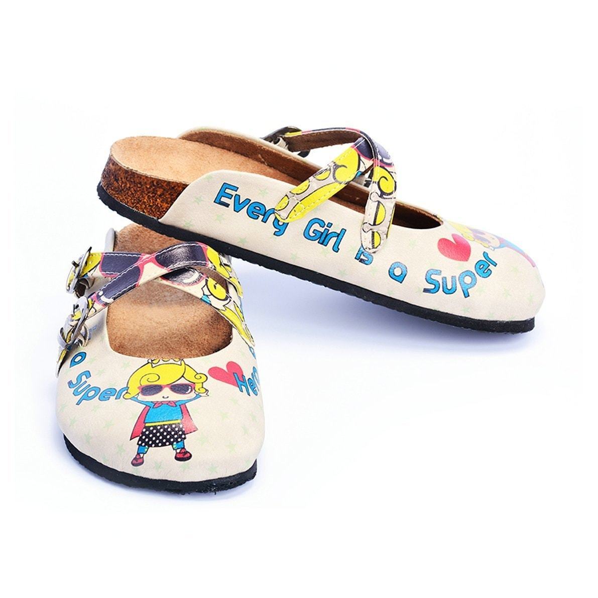 White Super Hero Girl Clogs CAL104 (737683669088)