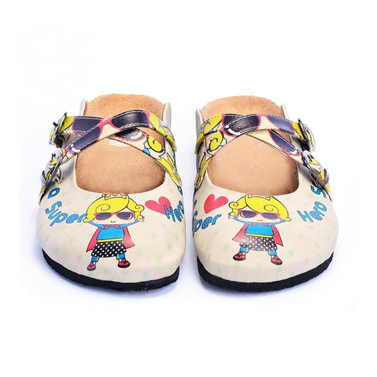 White Super Hero Girl Clogs CAL104 (737683669088)