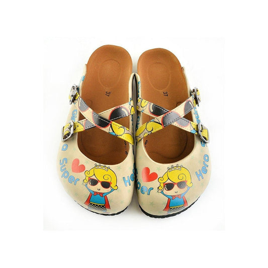 White Super Hero Girl Clogs CAL104 (737683669088)