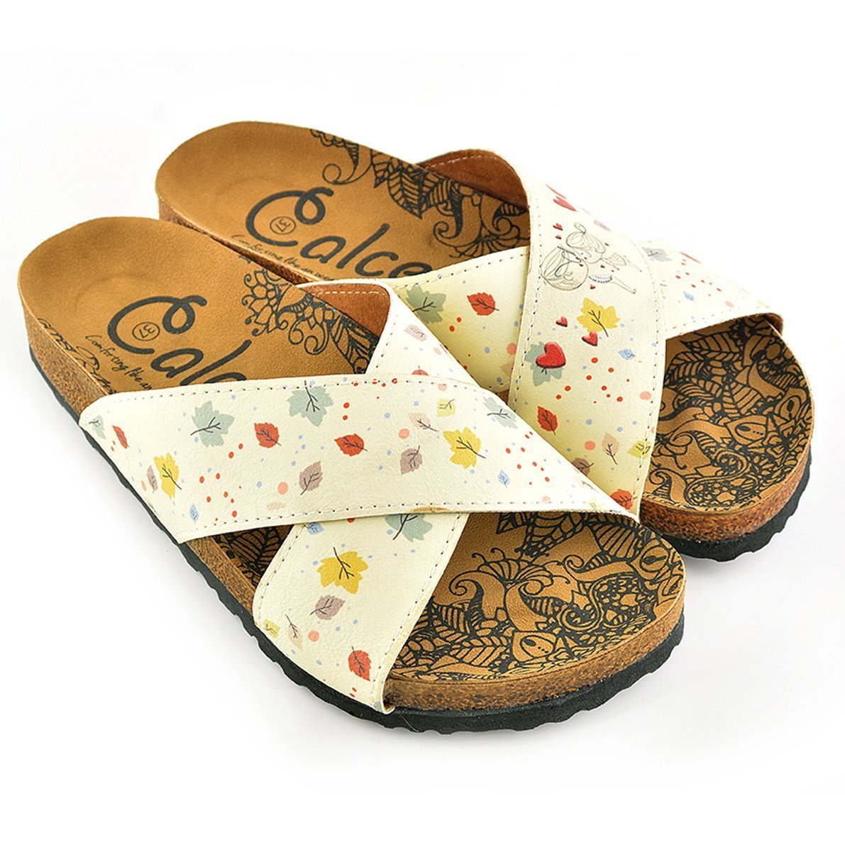 Yellow Leaf Cross-Strap Sandal CAL1107 (737683275872)