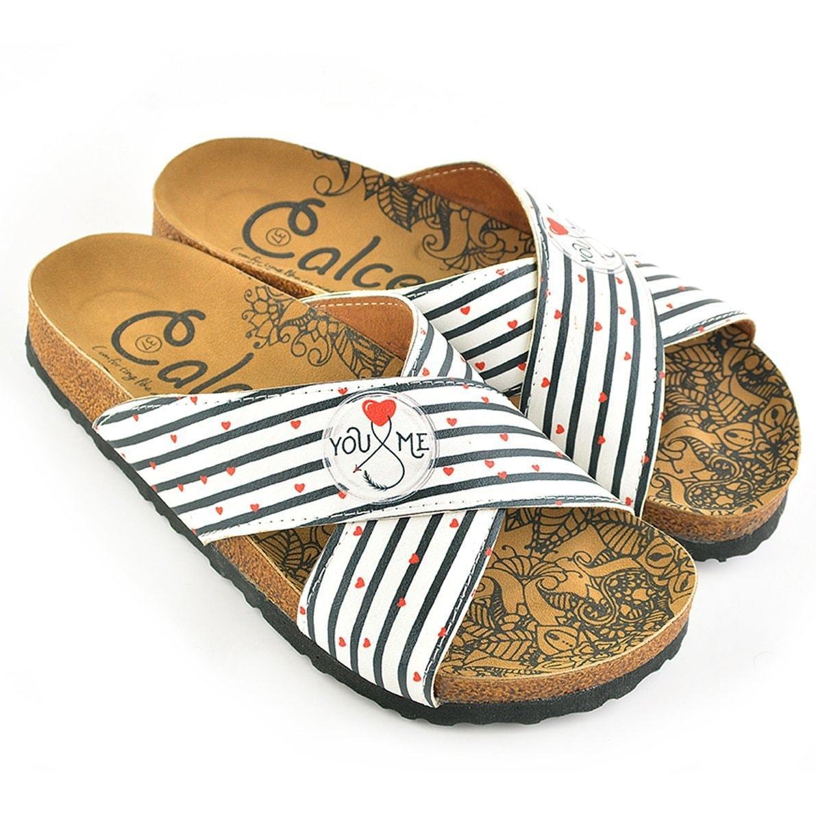 White & Red You & Me Cross-Strap Sandal CAL1109 (737683210336)