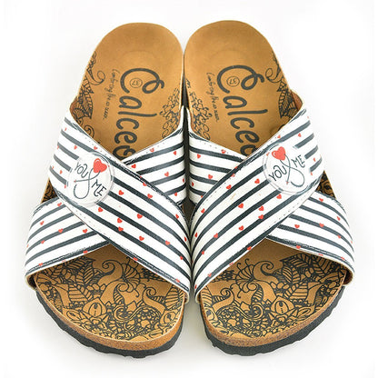 White & Red You & Me Cross-Strap Sandal CAL1109 (737683210336)