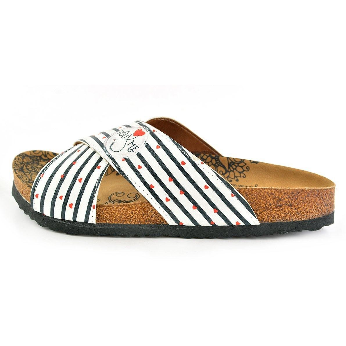 White & Red You & Me Cross-Strap Sandal CAL1109 (737683210336)