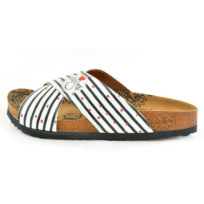 White & Red You & Me Cross-Strap Sandal CAL1109 (737683210336)