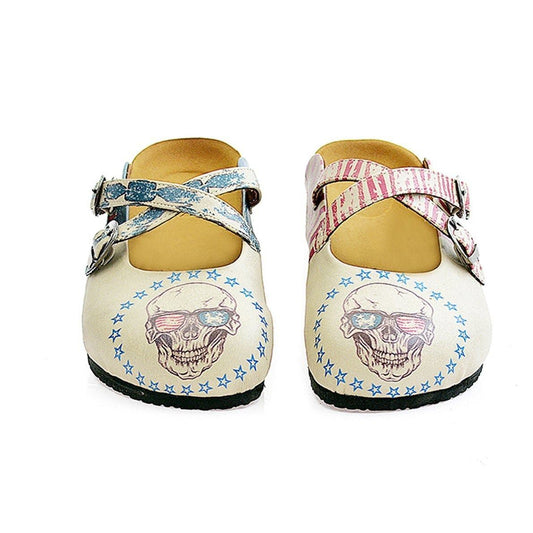 White American Skull Clogs CAL112 (737683144800)