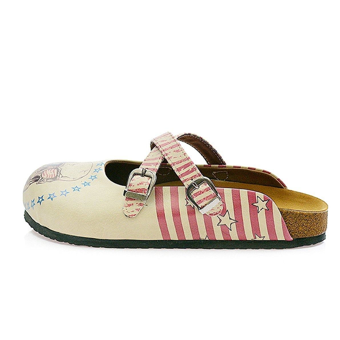 White American Skull Clogs CAL112 (737683144800)