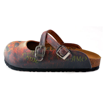 Red & Orange Floral Car Clogs CAL121 (737682948192)