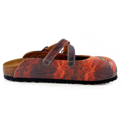 Red & Orange Floral Car Clogs CAL121 (737682948192)
