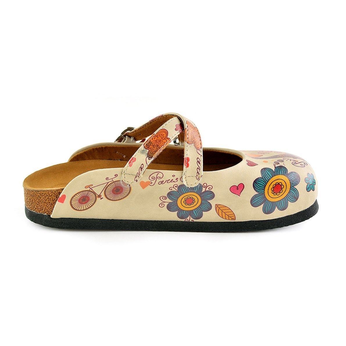 Cream & Pink Love Clogs CAL144 (737682882656)