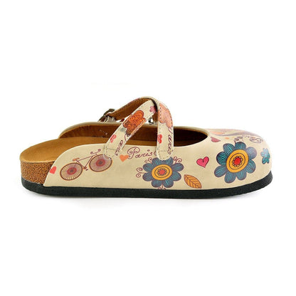 Cream & Pink Love Clogs CAL144 (737682882656)