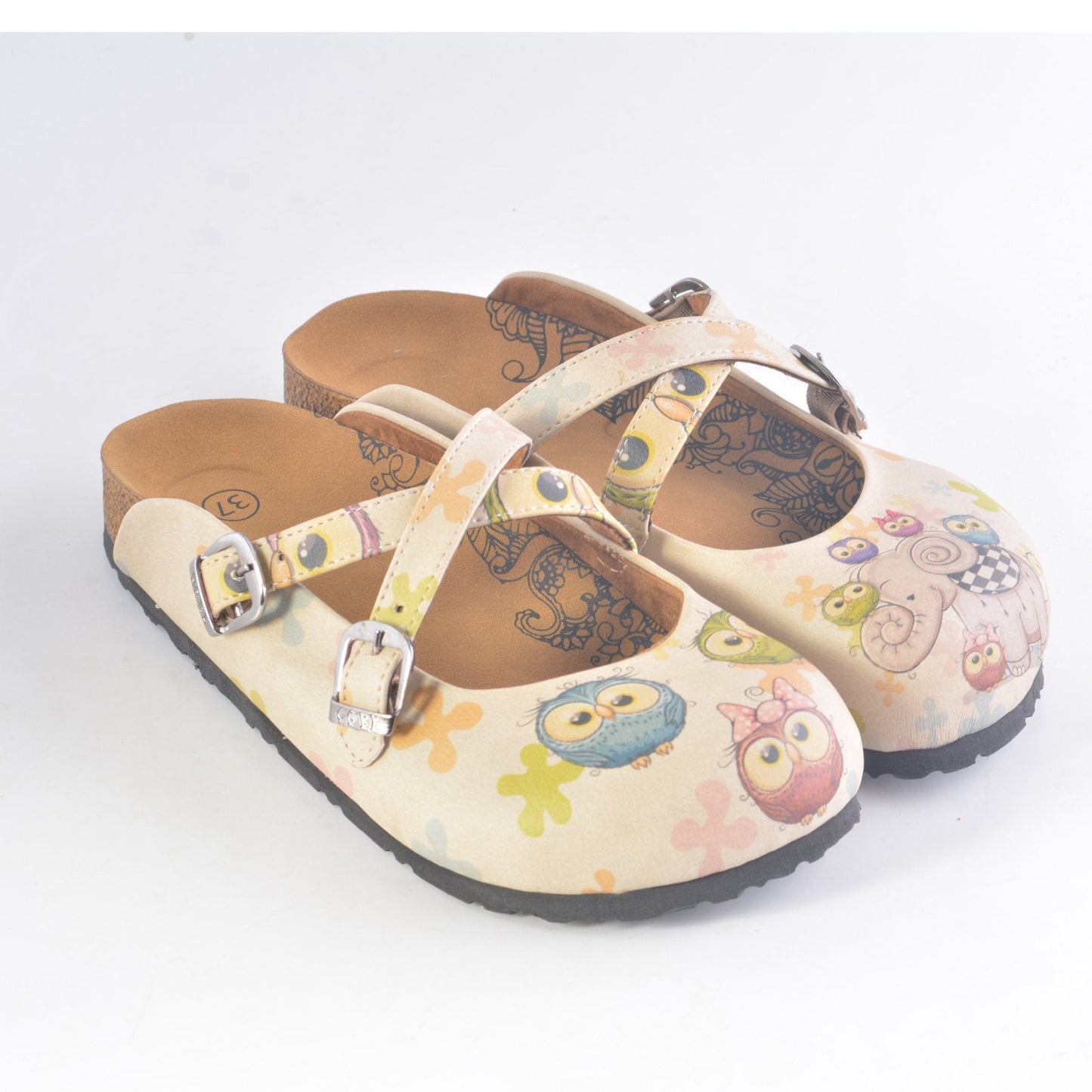 Elephant and Owl Clogs CAL164 (737669087328)