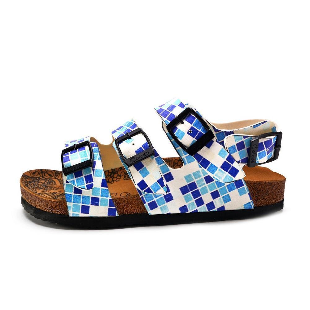 Blue, Dark Blue and Light Blue Color Square Patterned Clogs - CAL1903 (774934757472)