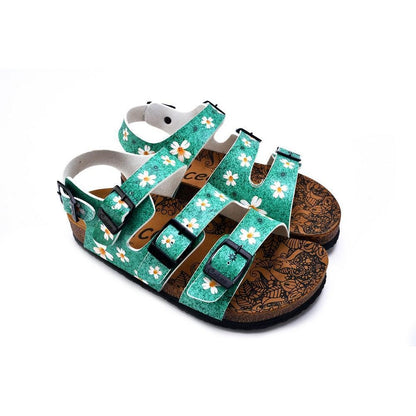 Green Light and White Flowers Patterned Clogs - CAL1904 (774934921312)