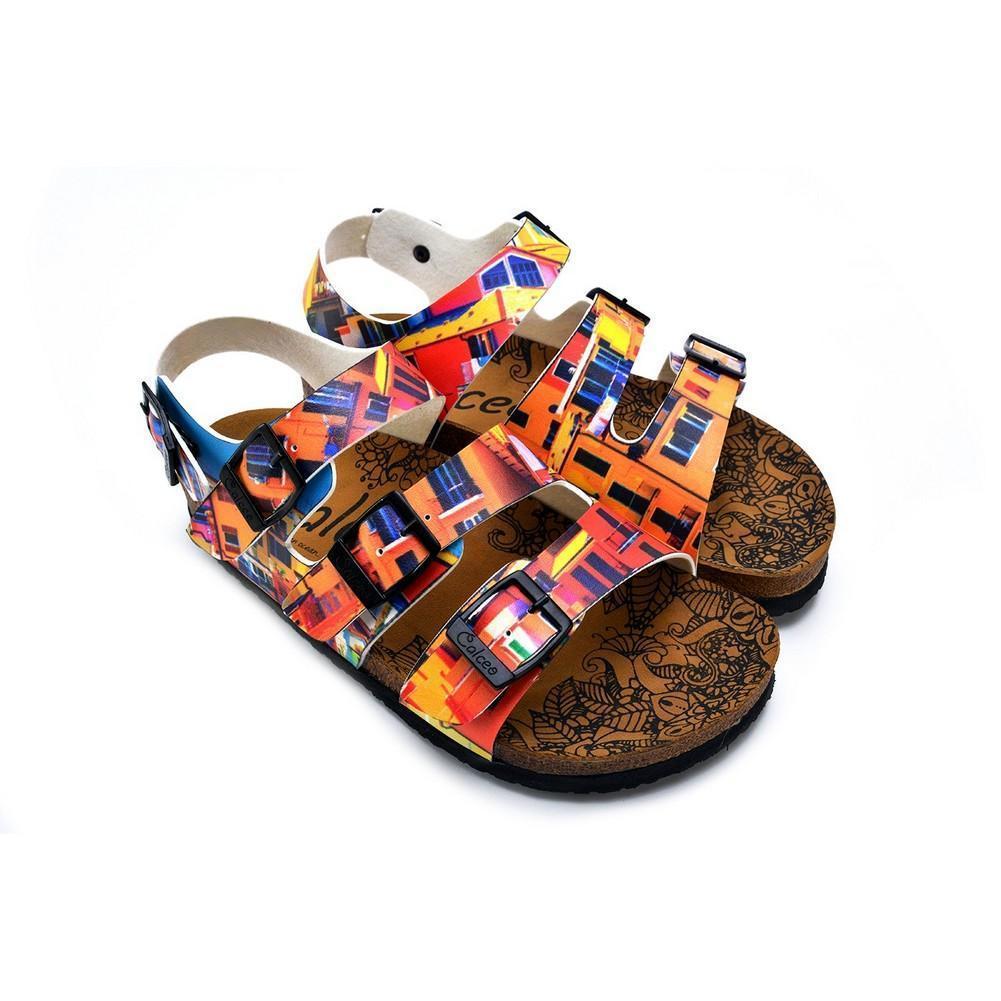 Red, Orange, Yellow, Blue Colored Windows Patterned Clogs - CAL1905 (774944587872)