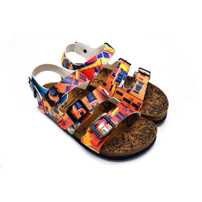 Red, Orange, Yellow, Blue Colored Windows Patterned Clogs - CAL1905 (774944587872)