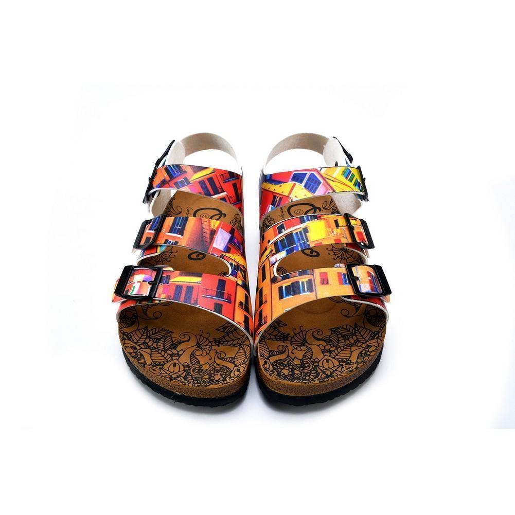 Red, Orange, Yellow, Blue Colored Windows Patterned Clogs - CAL1905 (774944587872)