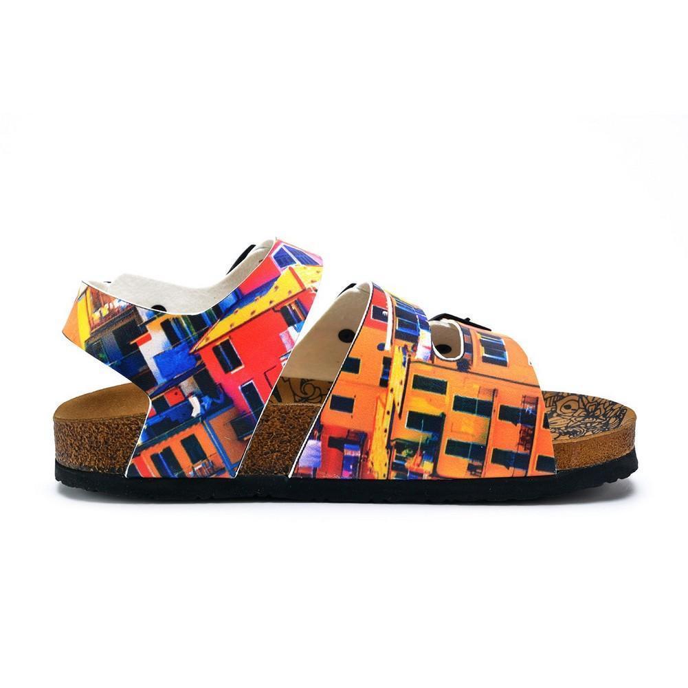 Red, Orange, Yellow, Blue Colored Windows Patterned Clogs - CAL1905 (774944587872)