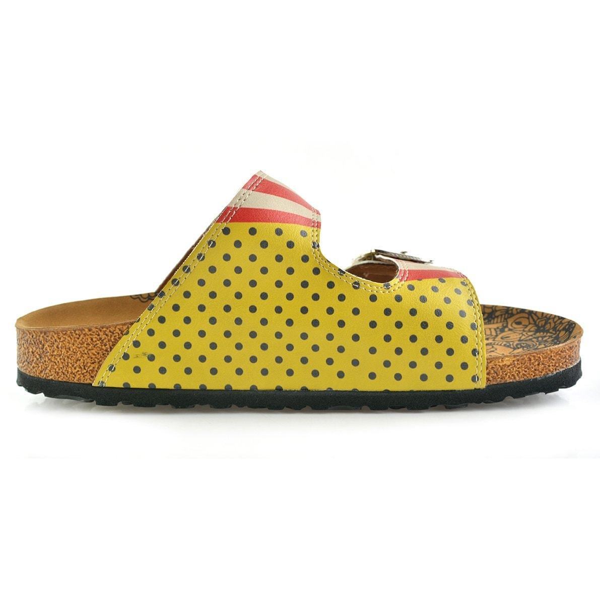 Red & Yellow Popcorn Two-Strap Buckle Sandal CAL203 (737682718816)