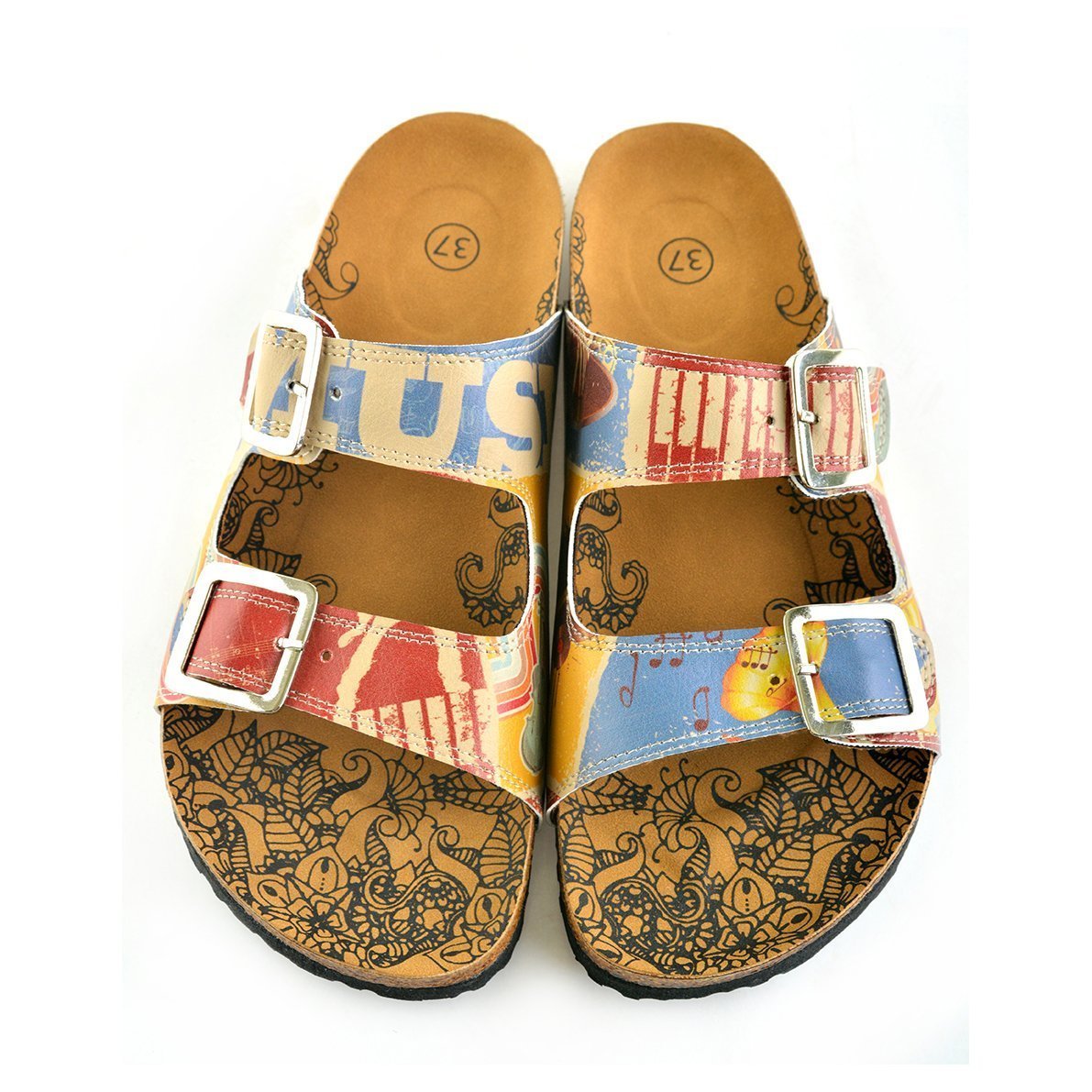 Blue Music Two-Strap Buckle Sandal CAL204 (737682686048)