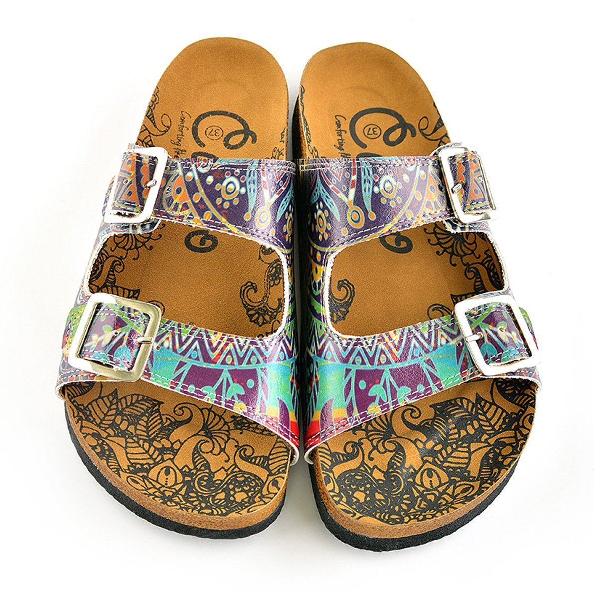 Purple Abstract Sandal CAL210 (737682391136)