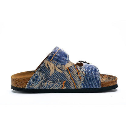 Blue and Cream Jeans Patterned Sandal - CAL212 (774942490720)