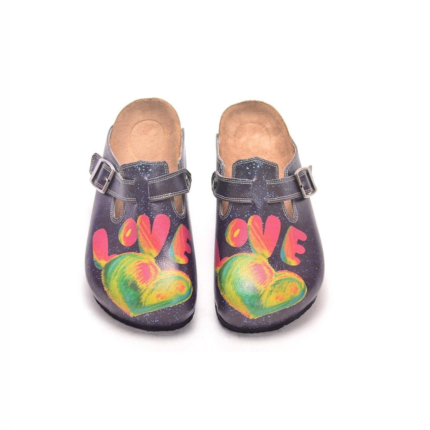 Navy Rainbow Love Clogs CAL303 (737682292832)