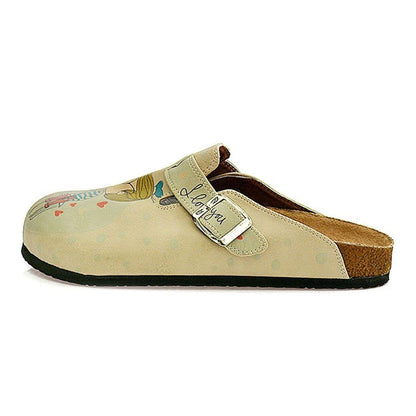 Cream Sketch Love Clogs CAL307 (737682194528)