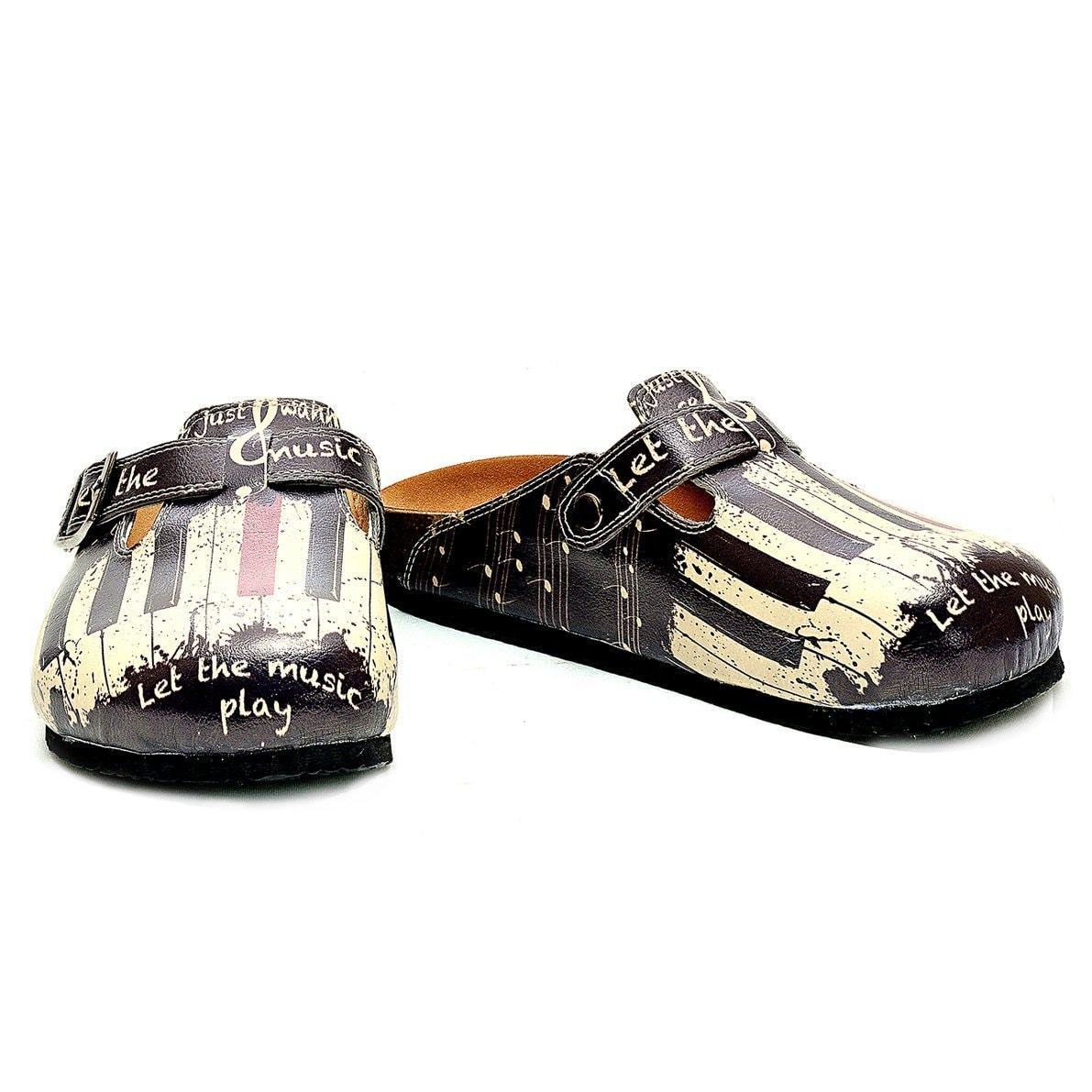 Black Piano Keys Clogs CAL311 (737682096224)