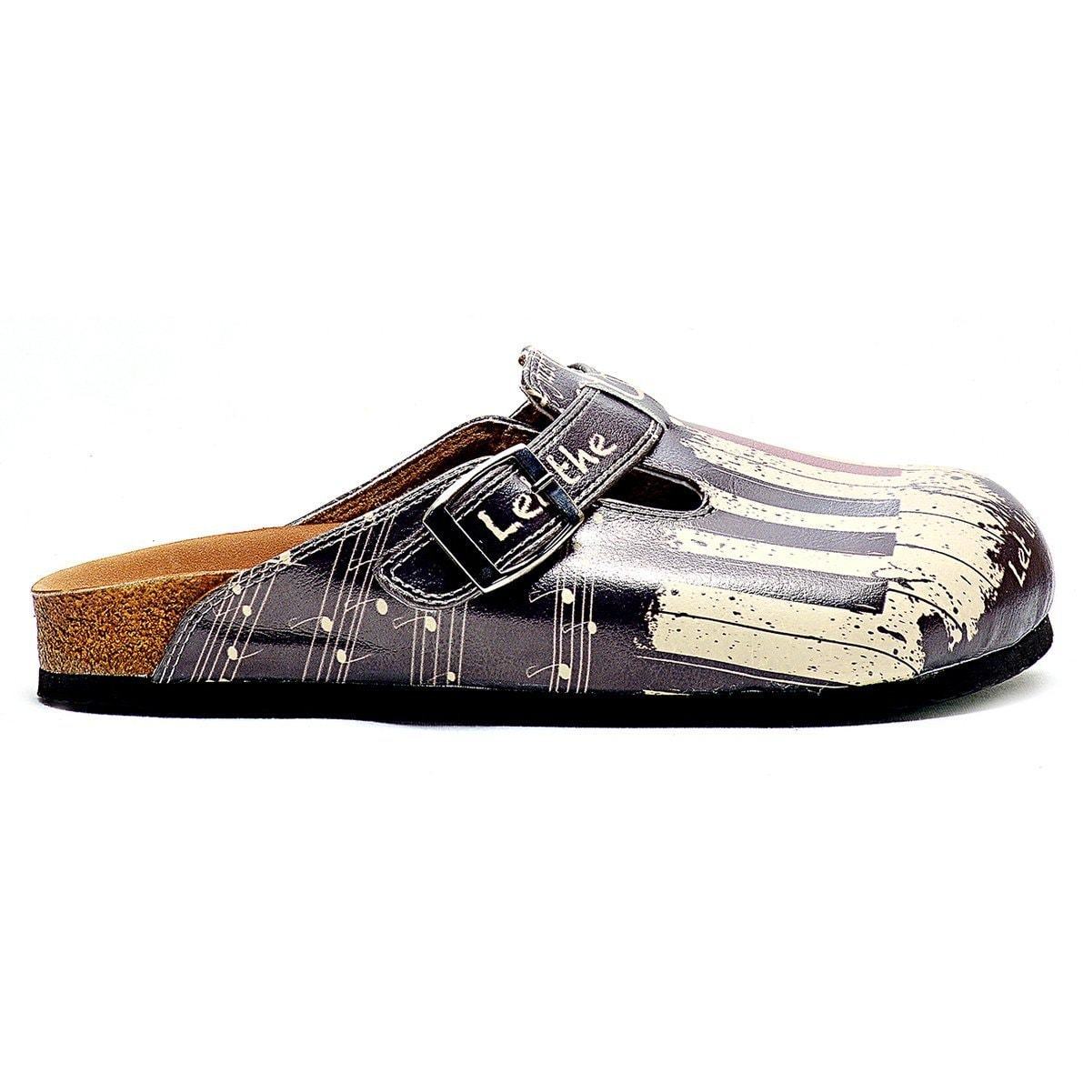 Black Piano Keys Clogs CAL311 (737682096224)