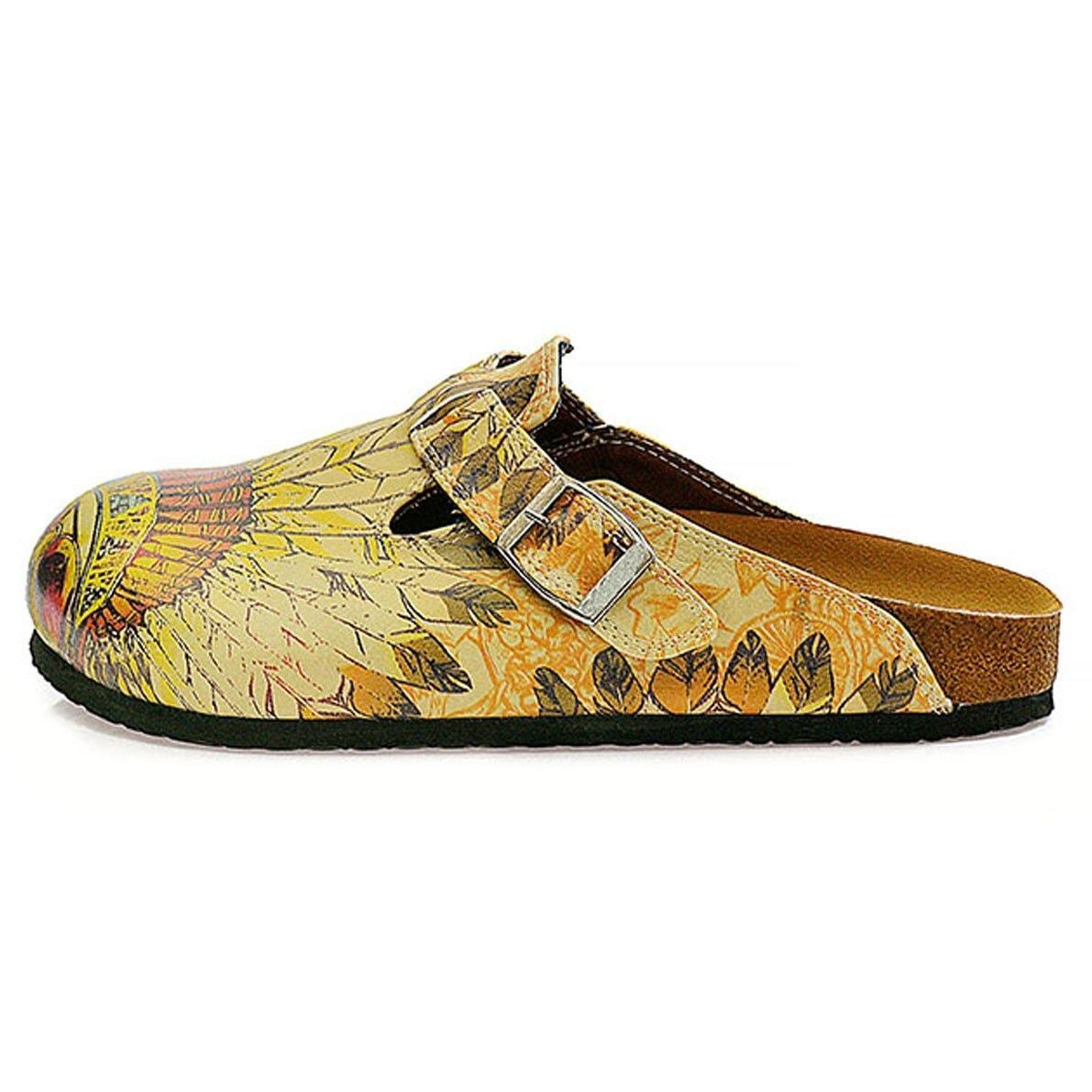 Yellow Headdress Skull Clogs CAL313 (737682063456)