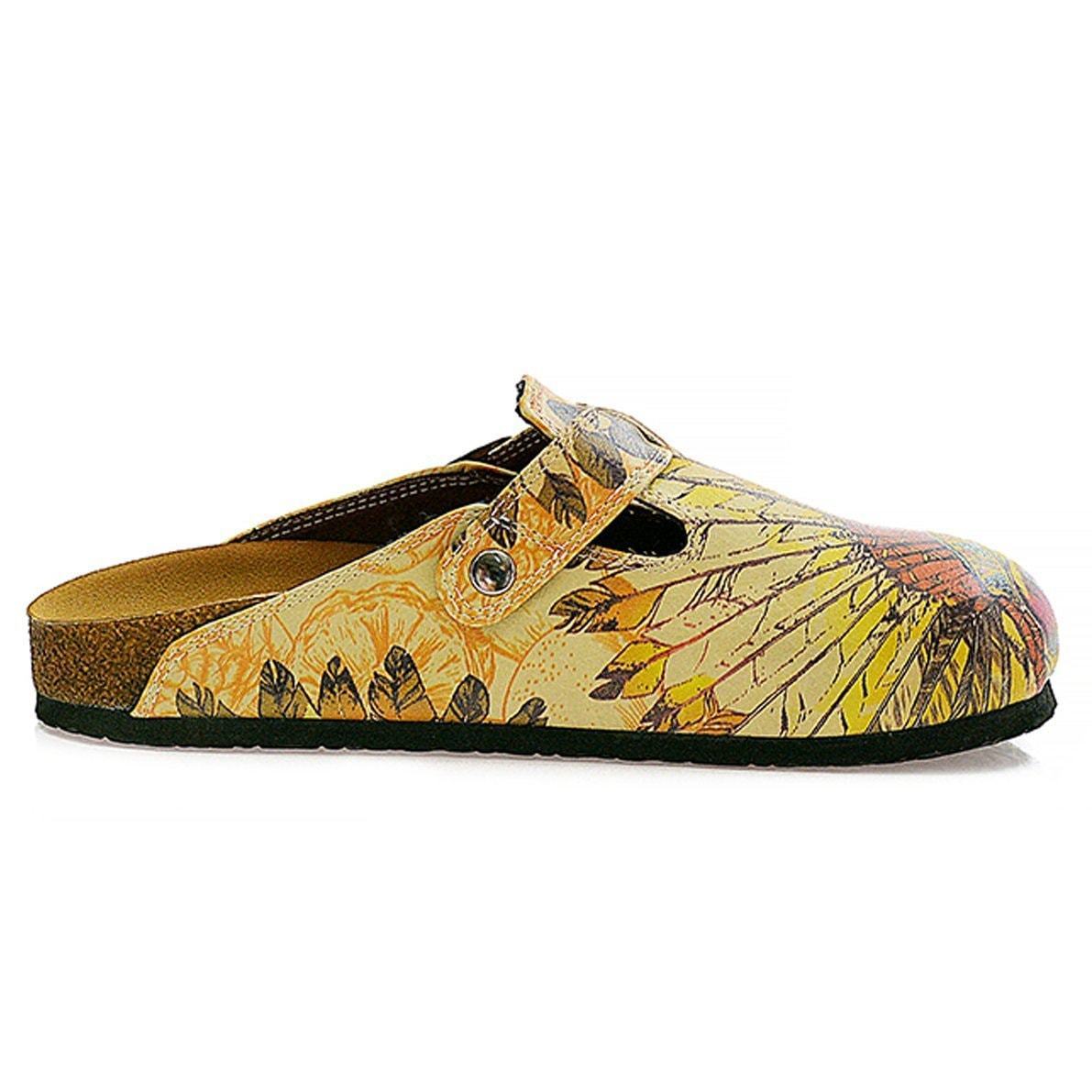 Yellow Headdress Skull Clogs CAL313 (737682063456)