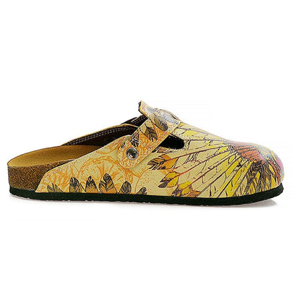 Yellow Headdress Skull Clogs CAL313 (737682063456)