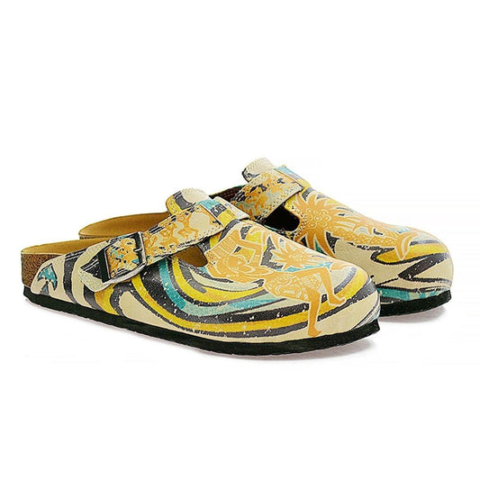 Yellow Tropical Swirl Clogs CAL314 (737682030688)