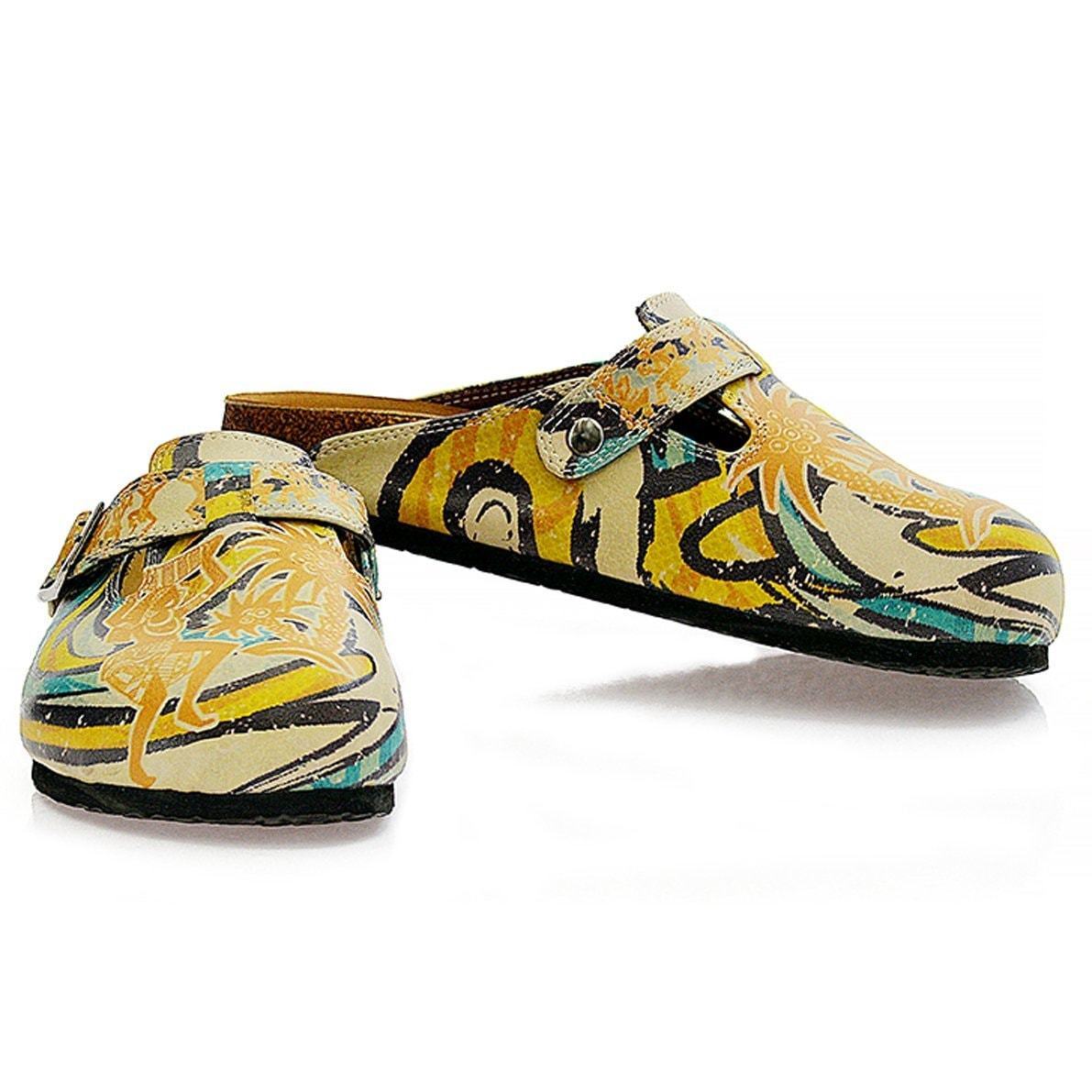Yellow Tropical Swirl Clogs CAL314 (737682030688)