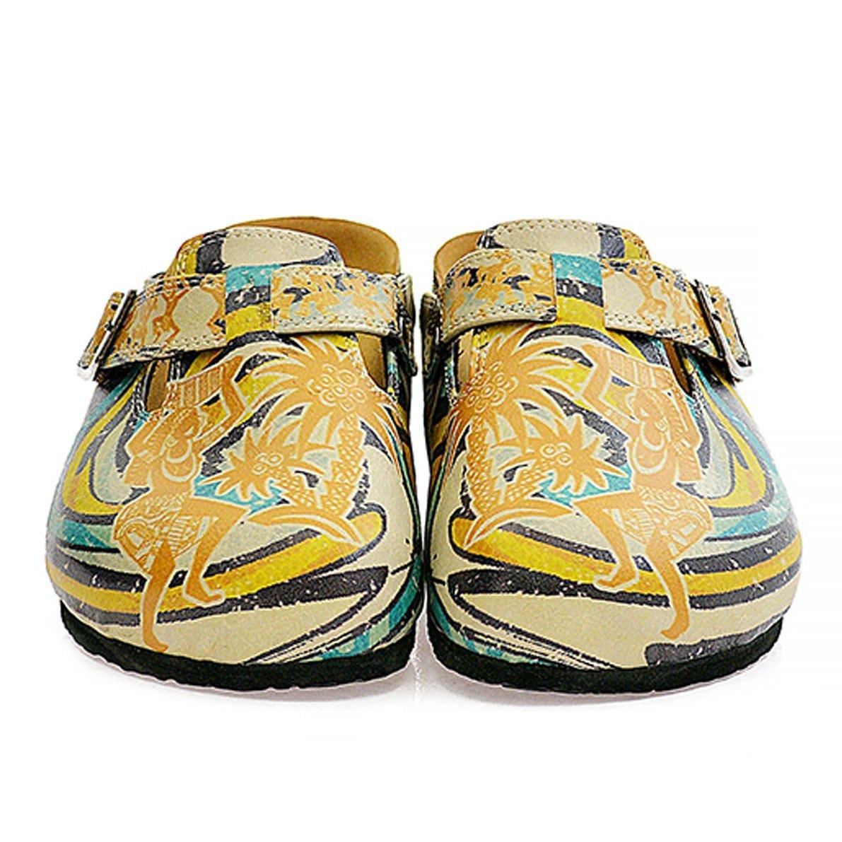 Yellow Tropical Swirl Clogs CAL314 (737682030688)