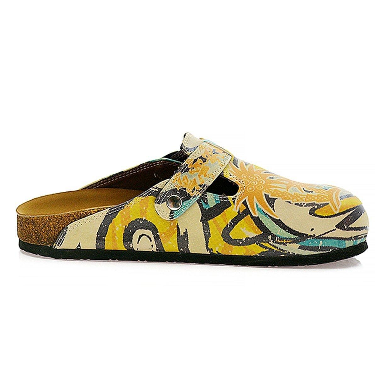 Yellow Tropical Swirl Clogs CAL314 (737682030688)