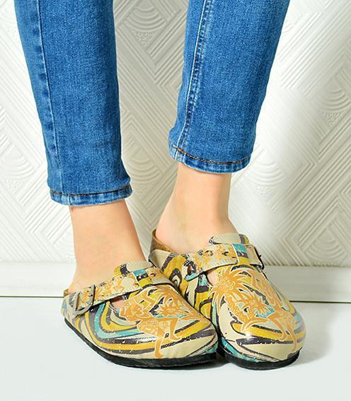Yellow Tropical Swirl Clogs CAL314 (737682030688)