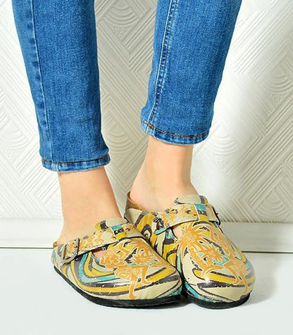 Yellow Tropical Swirl Clogs CAL314 (737682030688)