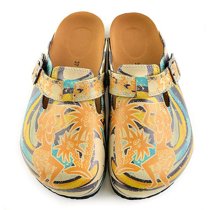 Yellow Tropical Swirl Clogs CAL314 (737682030688)