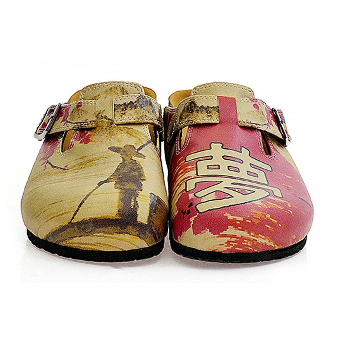 Red & Tan Chinese Clogs CAL320 (737681801312)