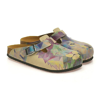 Purple Geo Lion & Wolf Clogs CAL335 (737681670240)