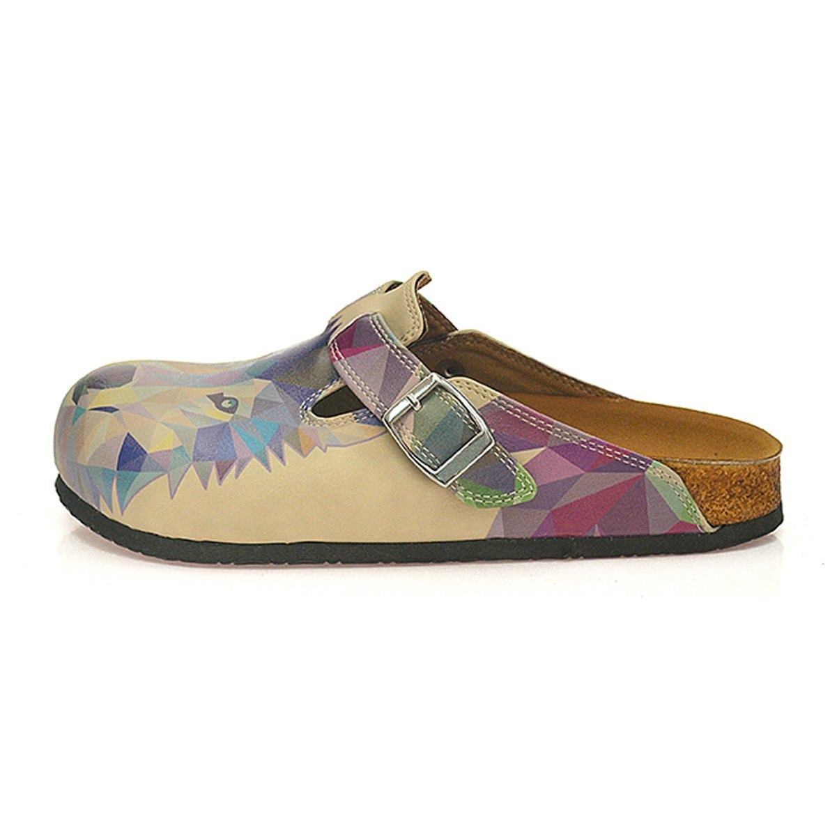 Purple Geo Lion & Wolf Clogs CAL335 (737681670240)