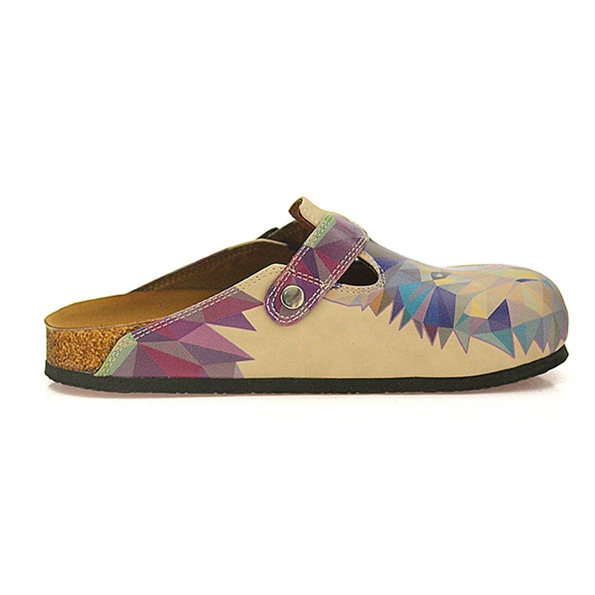 Purple Geo Lion & Wolf Clogs CAL335 (737681670240)