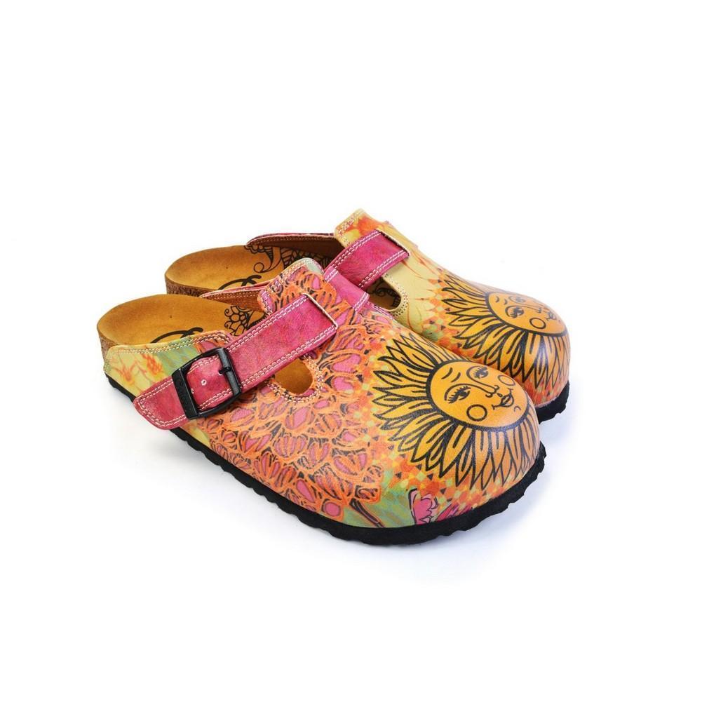Pink & Yellow Sun Slip-On Mule CAL368 (774935150688)